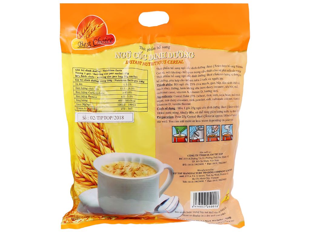 Ngũ cốc dinh dưỡng Best Choice bịch 500g 3