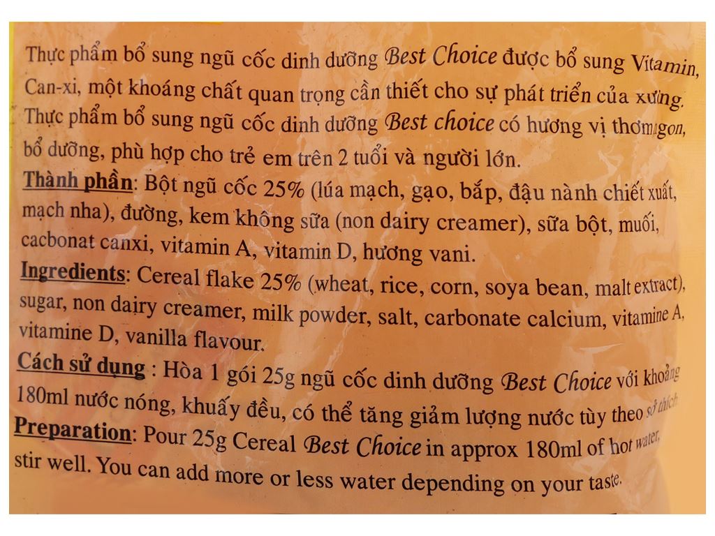 Ngũ cốc dinh dưỡng Best Choice bịch 500g 4