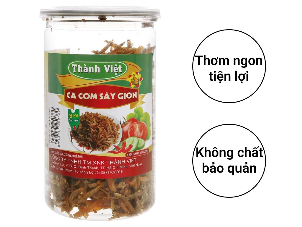 Cá cơm sấy giòn Thành Việt hũ 200g giá tốt tại Bách hoá XANH
