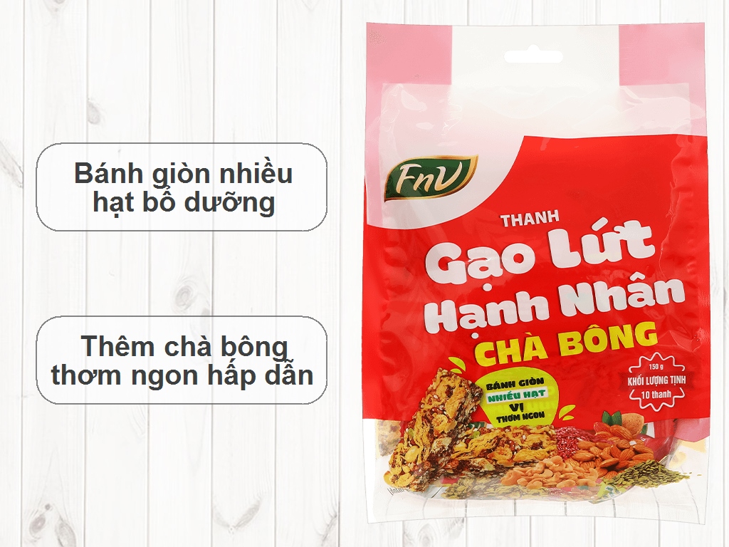 Thanh gạo lứt hạnh nhân chà bông FnV 150g tại Bách hoá XANH