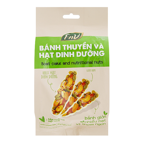Bánh thuyền hạt dinh dưỡng FnV gói 60g