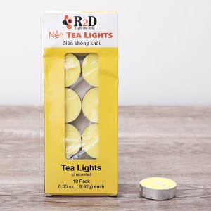 Hộp 10 nến tealight R2D màu vàng
