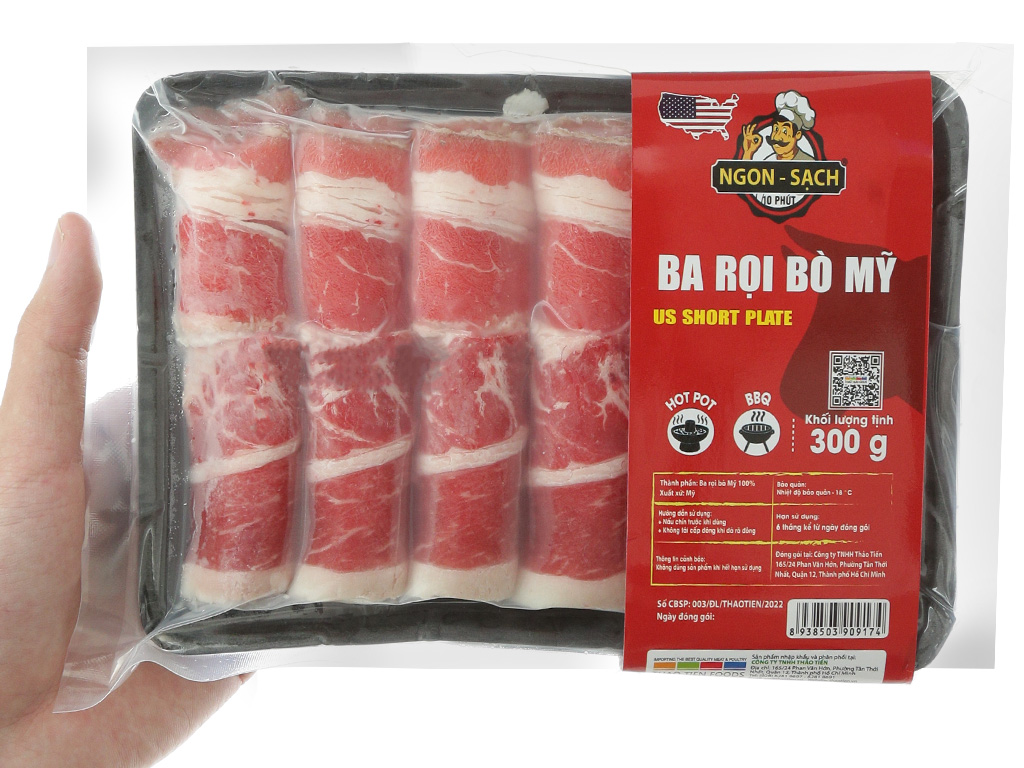 Thịt ba rọi bò Thảo Tiến Foods khay 300g 6