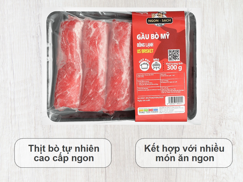 Gầu Bò Mỹ Thảo Tiến 300g Và Tôm Viên Tân Việt Sin 200g