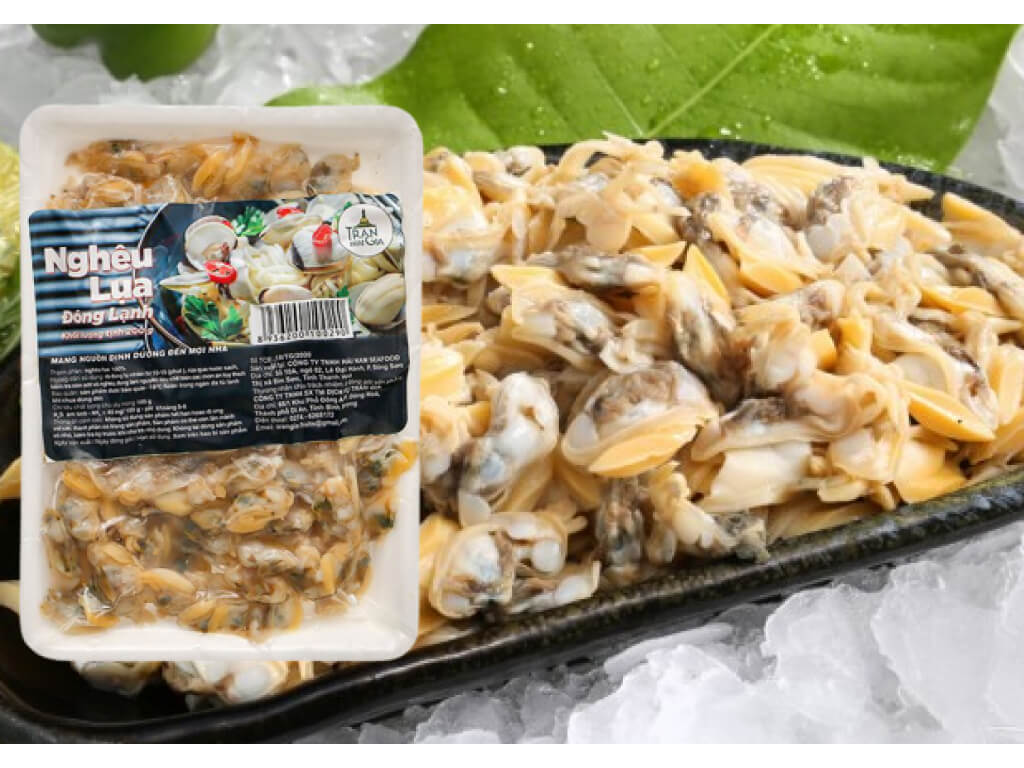 Nghêu lụa đông lạnh Trần Gia khay 200g 2