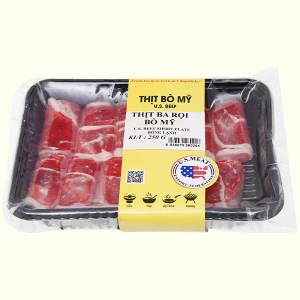 Ba rọi bò Mỹ đông lạnh Fine Food khay 250g