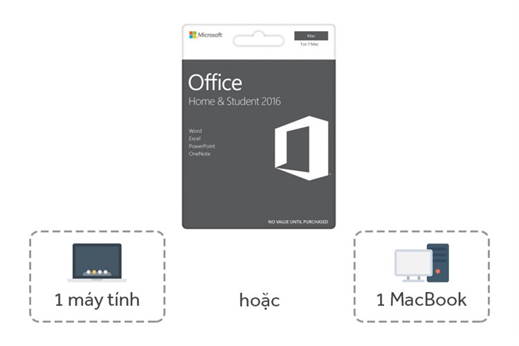 Office Home & Student 2016 for Mac vĩnh viễn 1 máy All languages
