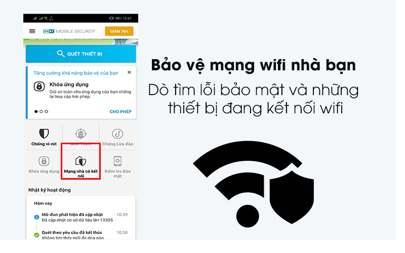 ESET Mobile Security - Quản lí người dùng wifi ESET Mobile Security - Quản lí người dùng wifi