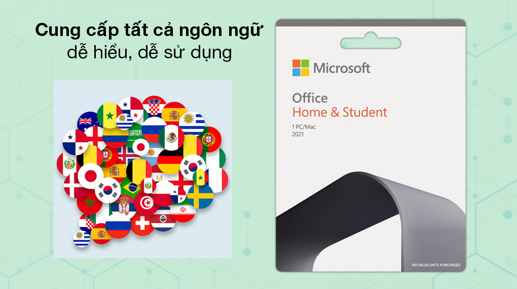 Office Home & Student 2021 For PC/Mac Vĩnh Viễn All Languages - Cung cấp đa dạng ngôn ngữ