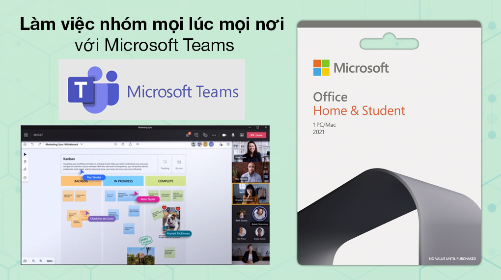 Office Home & Student 2021 For PC/Mac Vĩnh Viễn All Languages - Tổ chức cuộc họp trực tuyến cùng ứng dụng Microsoft Teams