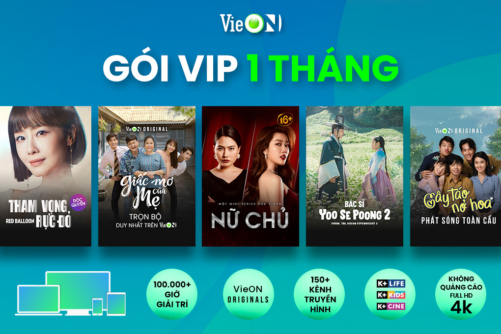 Gói VieON VIP 01 tháng chính hãng 2