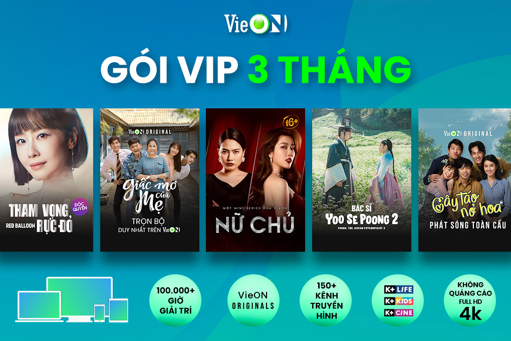 Gói VieON VIP 03 tháng chính hãng 2