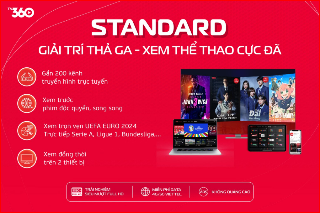 Gói TV360 Standard 01 tháng