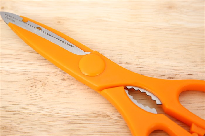 Kéo nhà bếp đa năng thép không gỉ 2Cr13 Delites KE003 Màu Cam