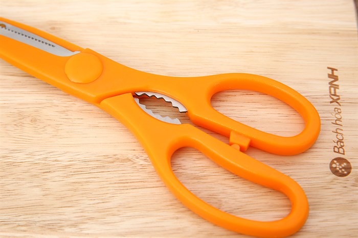 Kéo nhà bếp đa năng thép không gỉ 2Cr13 Delites KE003 Màu Cam