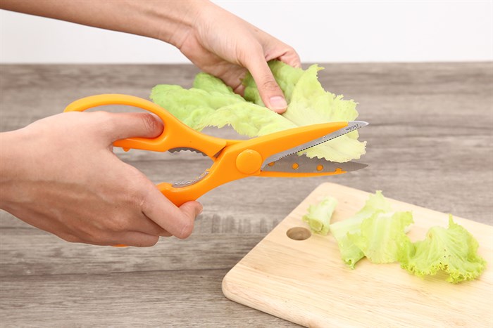 Kéo nhà bếp đa năng thép không gỉ 2Cr13 Delites KE003 Màu Cam