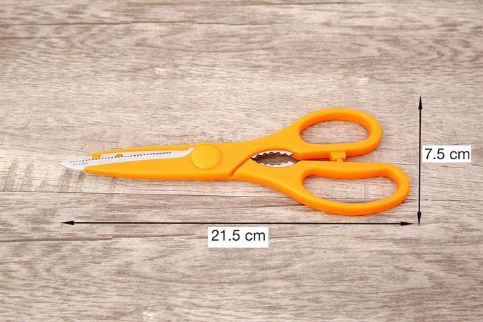 Kéo nhà bếp đa năng thép không gỉ 2Cr13 Delites KE003 Màu Cam