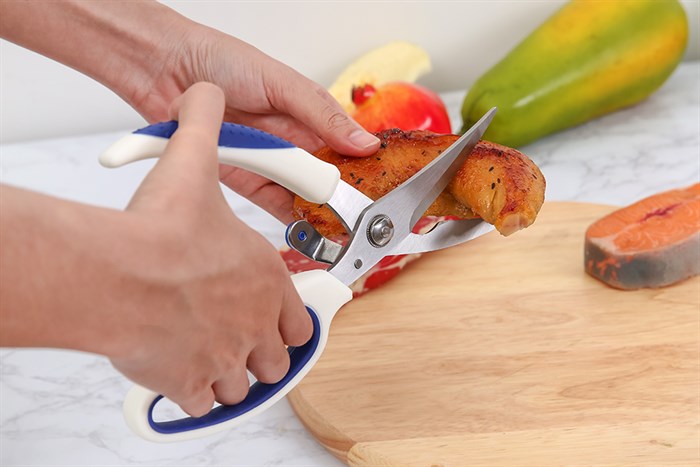 Kéo cắt xương thép không gỉ 2Cr13 Delites S51013 Màu Trắng - Xanh