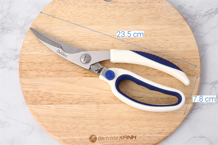 Kéo cắt xương thép không gỉ 2Cr13 Delites S51013 Màu Trắng - Xanh