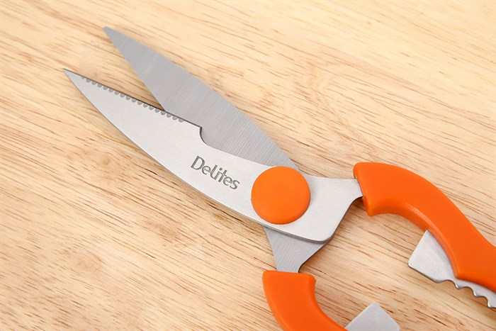 Kéo nhà bếp đa năng thép không gỉ 2Cr13 Delites S53014 Màu Cam