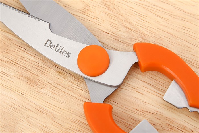 Kéo nhà bếp đa năng thép không gỉ 2Cr13 Delites S53014 Màu Cam