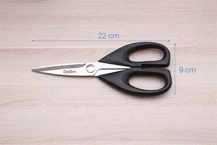 Kéo nhà bếp thép không gỉ 2Cr13 Delites SKI079 Màu Đen