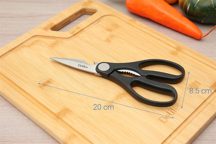 Kéo nhà bếp đa năng thép không gỉ 2Cr13 Delites 9230-2125 Màu Đen