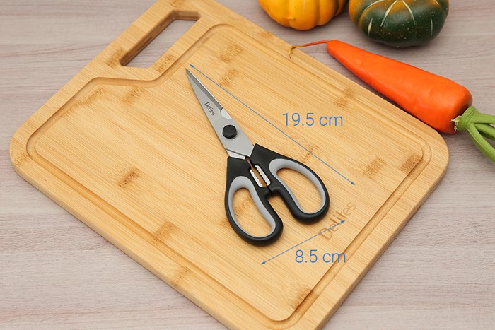 Kéo nhà bếp đa năng thép không gỉ 2Cr13 Delites TP9158-2025 Màu Đen - Xám