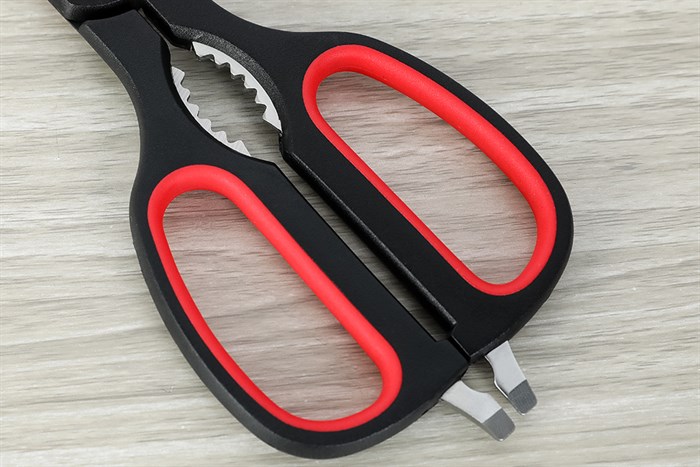 Kéo nhà bếp đa năng thép không gỉ 2Cr13 Delites LD-992C Màu Đen - Đỏ