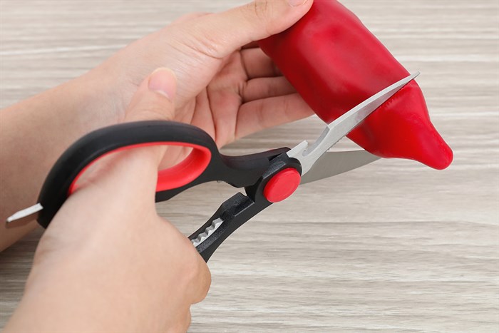 Kéo nhà bếp đa năng thép không gỉ 2Cr13 Delites LD-992C Màu Đen - Đỏ