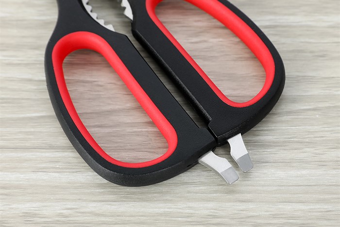 Kéo nhà bếp đa năng thép không gỉ 2Cr13 Delites LD-992C Màu Đen - Đỏ