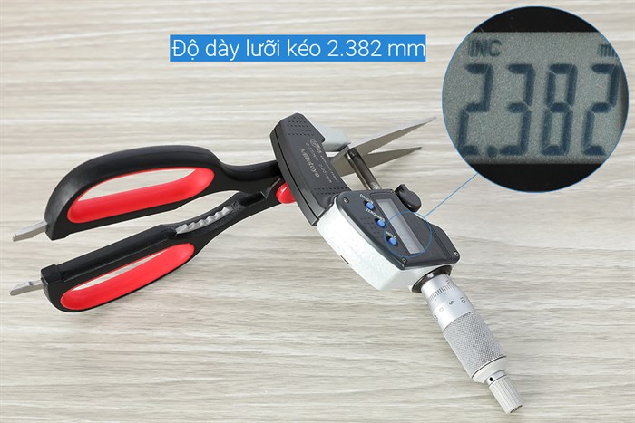 Kéo nhà bếp đa năng thép không gỉ 2Cr13 Delites LD-992C Màu Đen - Đỏ