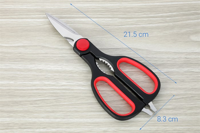 Kéo nhà bếp đa năng thép không gỉ 2Cr13 Delites LD-992C Màu Đen - Đỏ