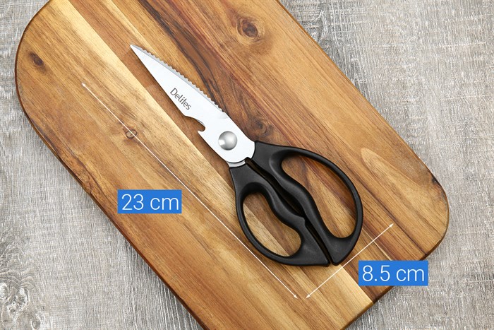 Kéo nhà bếp đa năng thép không gỉ 2Cr13 Delites SKI089 Màu Đen