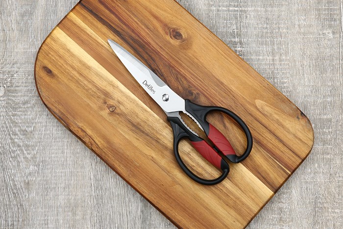 Kéo nhà bếp đa năng thép không gỉ 2Cr13 Delites SSKI022 Màu Đen - Đỏ