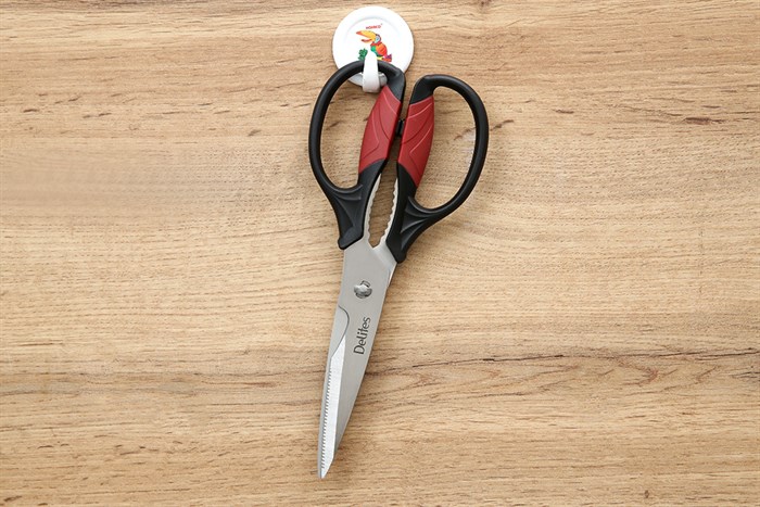 Kéo nhà bếp đa năng thép không gỉ 2Cr13 Delites SSKI022 Màu Đen - Đỏ