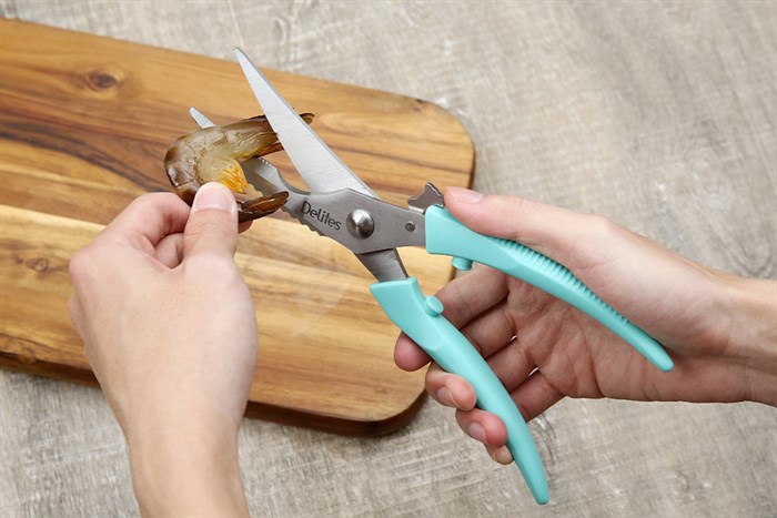 Kéo cắt xương thép không gỉ 2Cr13 Delites S51019 Màu Xanh Dương