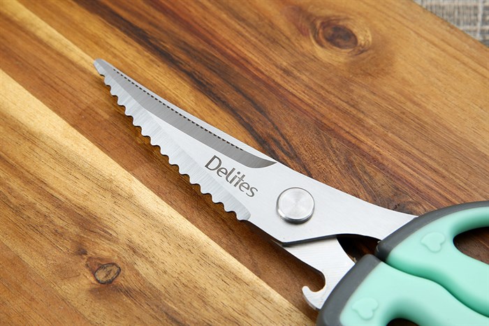 Kéo nhà bếp đa năng thép không gỉ 2Cr13 Delites SKI099 Màu Xanh Dương - Xám