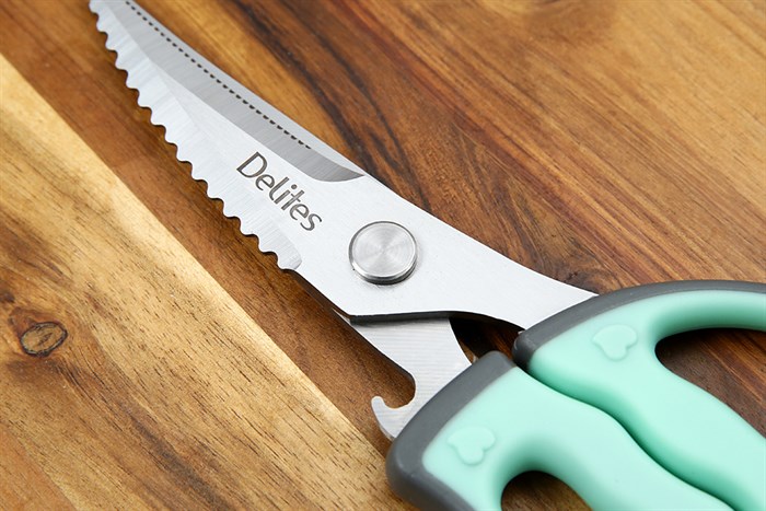 Kéo nhà bếp đa năng thép không gỉ 2Cr13 Delites SKI099 Màu Xanh Dương - Xám