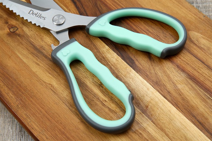 Kéo nhà bếp đa năng thép không gỉ 2Cr13 Delites SKI099 Màu Xanh Dương - Xám