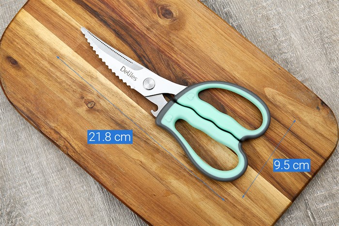 Kéo nhà bếp đa năng thép không gỉ 2Cr13 Delites SKI099 Màu Xanh Dương - Xám