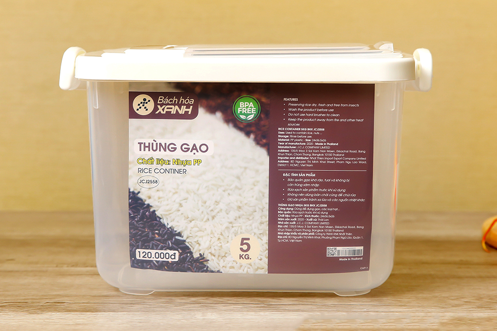 Thùng đựng gạo nhựa BHX JCJ2558 5 kg