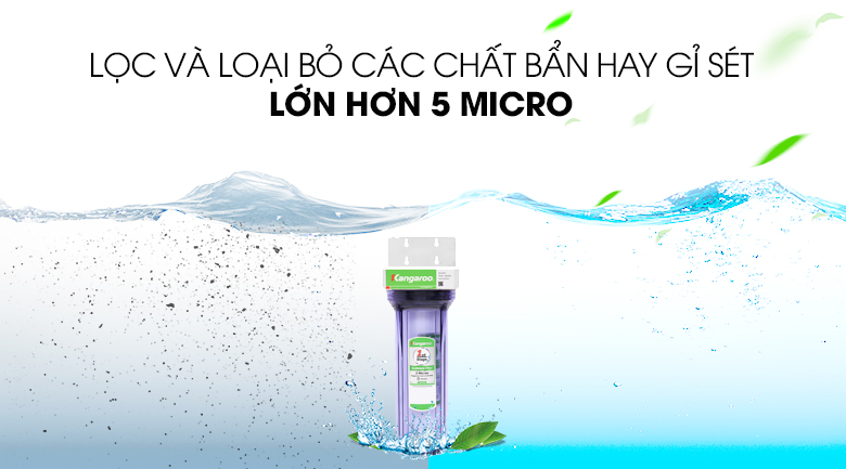 Lọc và loại bỏ chất bẩn, gỉ sét - Cốc lọc đầu nguồn Kangaroo KG02G3