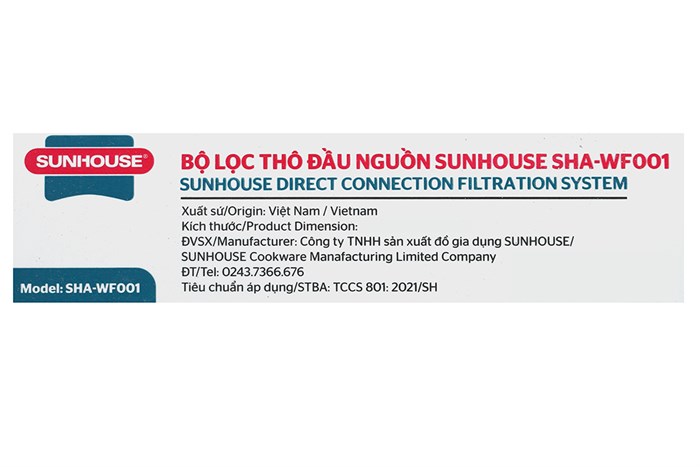 Cốc lọc đầu nguồn Sunhouse SHA-WF001 Màu Xanh