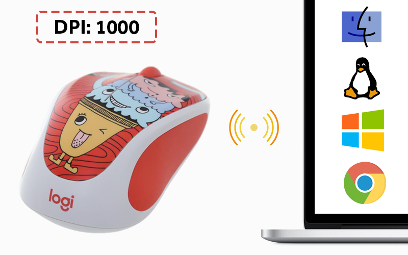 Chuột không dây Logitech M238 Kem đỏ - Độ nhạy DPI 1000, tương thích rất tốt với nhiều hệ điều hành khác nhau Chuột không dây Logitech M238 Kem đỏ - Độ nhạy DPI 1000, tương thích rất tốt với nhiều hệ điều hành khác nhau