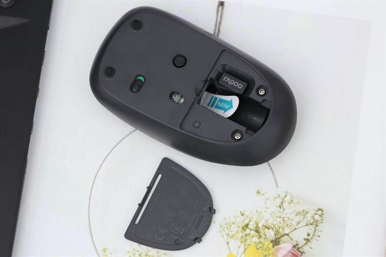 Chuột Không dây Bluetooth Rapoo T200 Đen xám Màu Đen