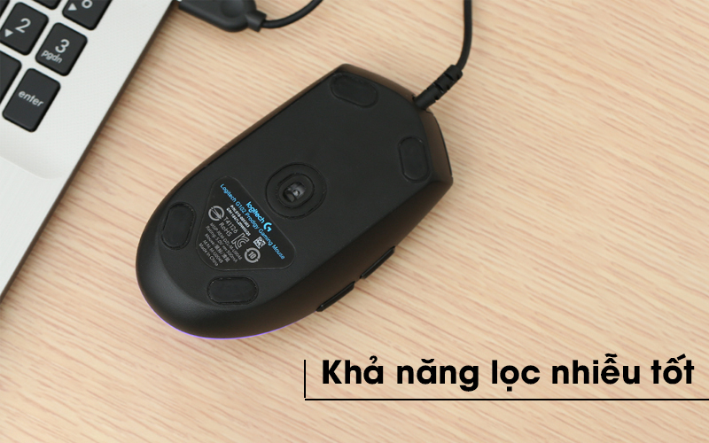 Chuột Gaming Logitech G102 Đen có khả năng lọc nhiễu tốt