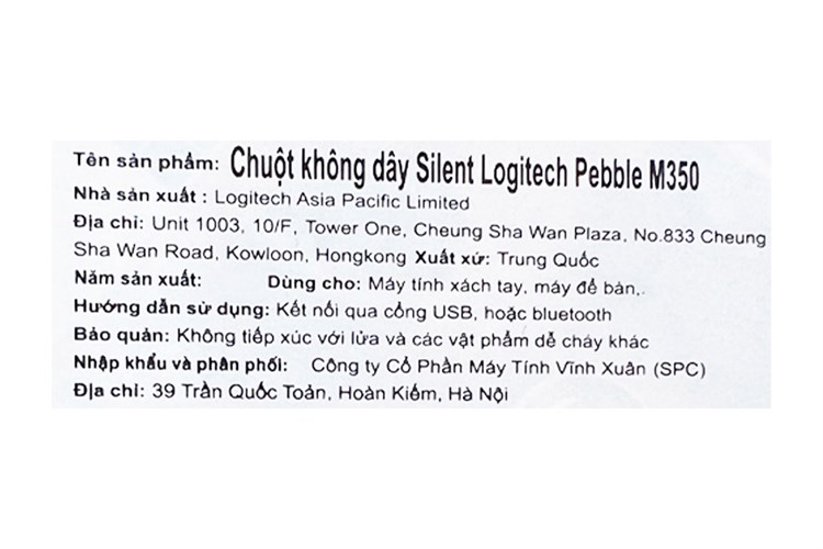 Chuột Không dây Bluetooth Silent Logitech Pebble M350 Màu Trắng