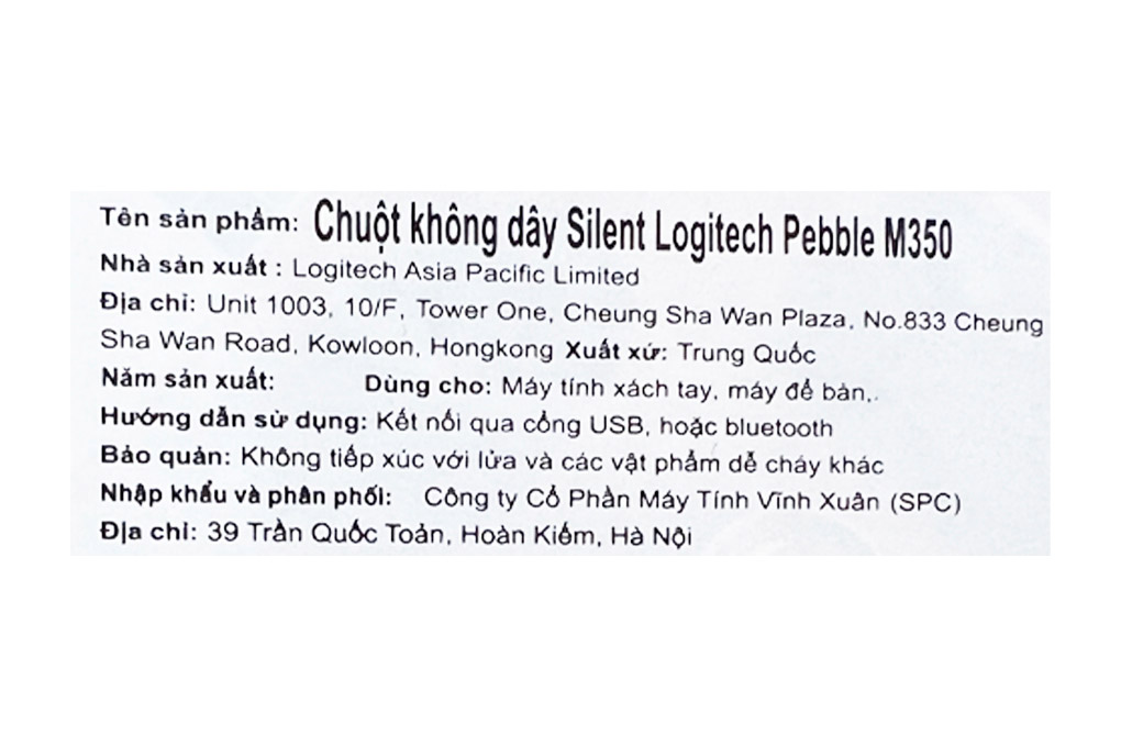 Chuột Không dây Bluetooth Silent Logitech Pebble M350 Màu Trắng