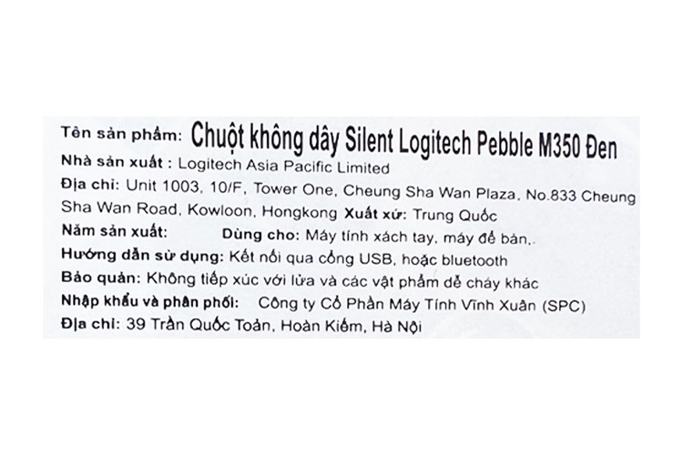 Chuột Không dây Bluetooth Silent Logitech Pebble M350 Màu Đen